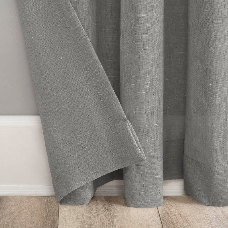 84"84" L x 52" W Linen Solid Color Sheer Grommet Single Curtain Panel