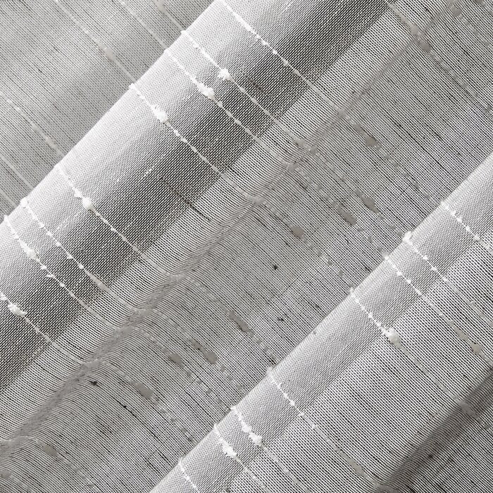 52" W x 95" L Linen Striped Semi-Sheer Rod Pocket Curtain Panel, (Set of 2)