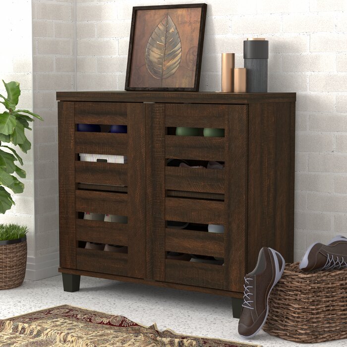 Dusty Walnut Lismore 12 Pair Shoe Storage Cabinet Salvage Co Indy