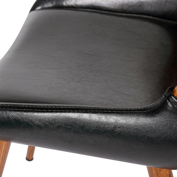 Livengood Faux Leather Accent Chair Polished Obsidian Faux Leather Salvage Co Indy