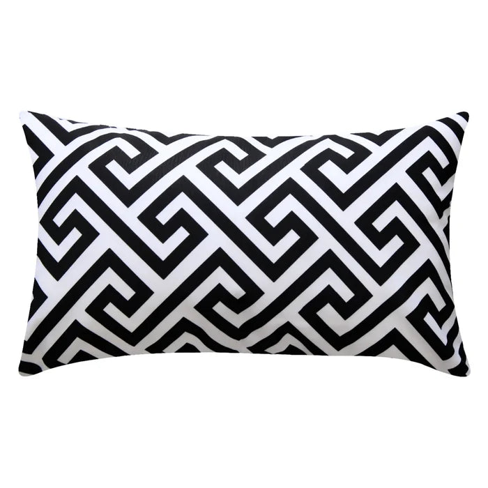 Black Lizan Outdoor Rectangular Pillow Cover (Set of 6)
