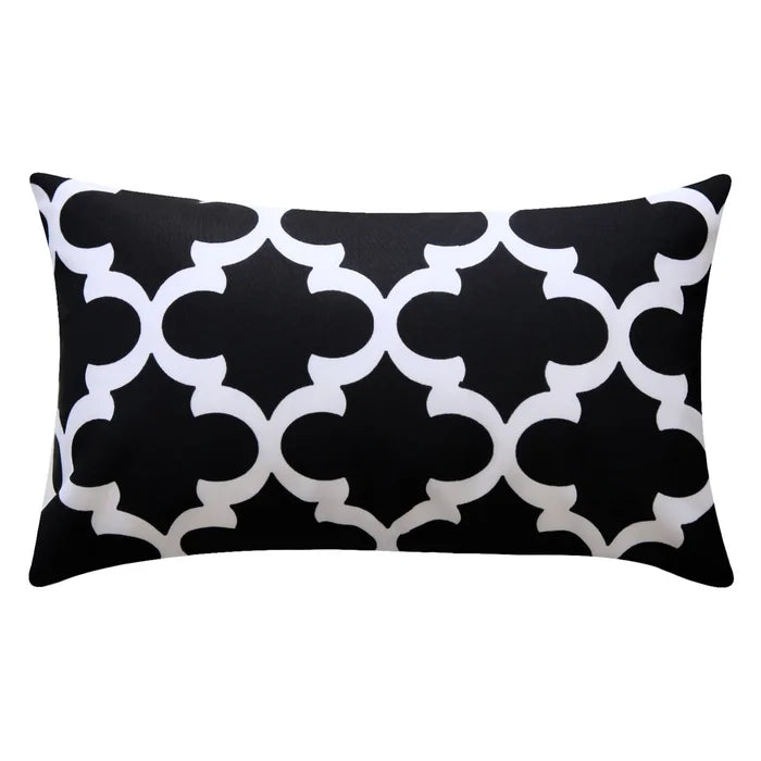 Black Lizan Outdoor Rectangular Pillow Cover (Set of 6)
