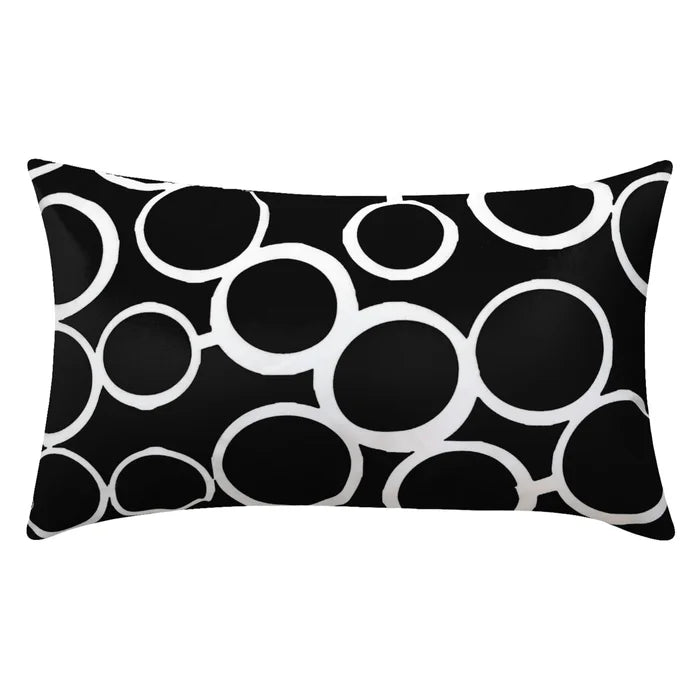 Black Lizan Outdoor Rectangular Pillow Cover (Set of 6)