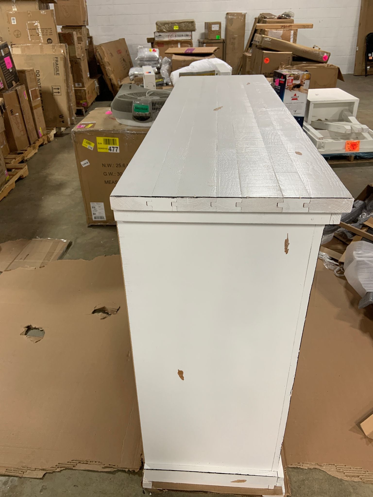 Distressed White Lockridge 9 Drawer 66'' W Solid Wood Dresser SHB180