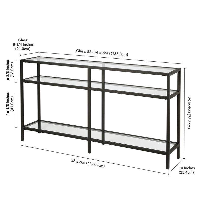 29" H x 55" W x 10" D Lochlan Console Table