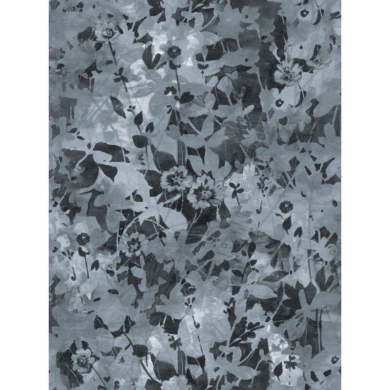 Black/Gray Lonsdale Wildflower Shadows 18.86' L x 18" W Peel and Stick Wallpaper Roll, LC211