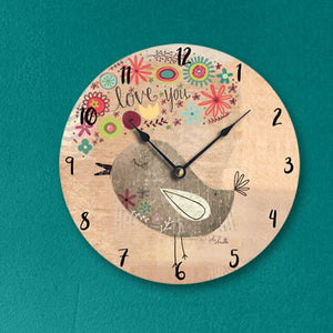 Love You Little Birdie Vanity 12" Wall Clock (#391)