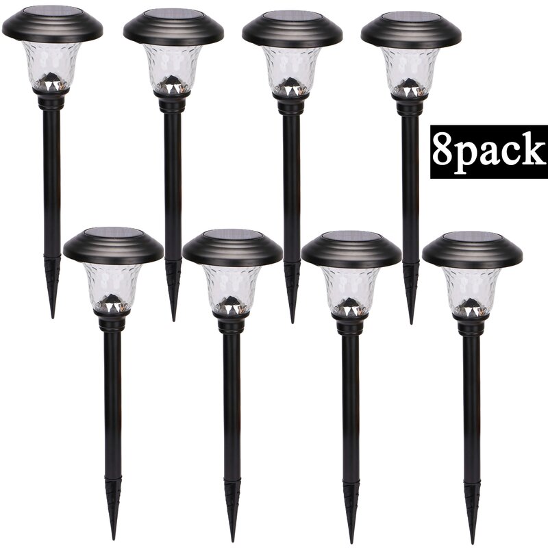 Black Low Voltage Solar Powered LED Pathway Light (Set of 8)