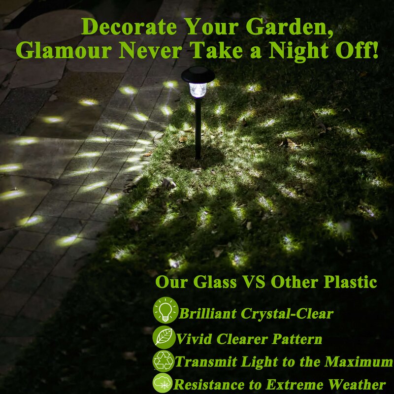 Black Low Voltage Solar Powered LED Pathway Light (Set of 8)