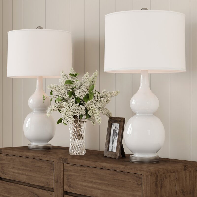 White Lowrie 26" Table  Lamp Set (Set of 2) CA227