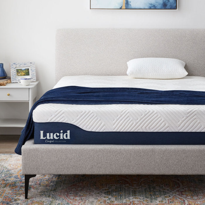 Lucid Comfort 12" Gel and Aloe Vera Hybrid Mattress, Queen