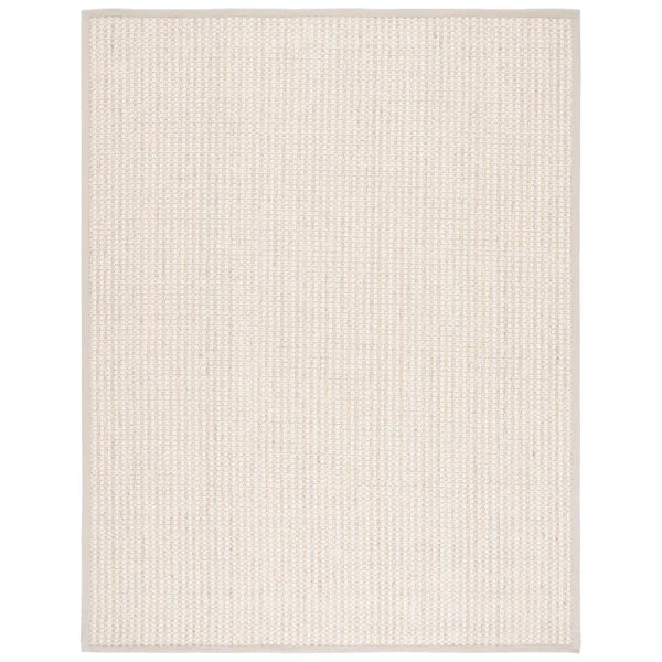 Lynde Striped Hand-Knotted Area Rug in Ivory rectangle 3'x5'