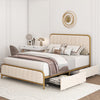 Queen Off-white Lysette Upholstered Storage Bed