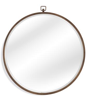 Boho Collection Quinn Wall Mirror with Wood Material in Antique Bronze pt1084