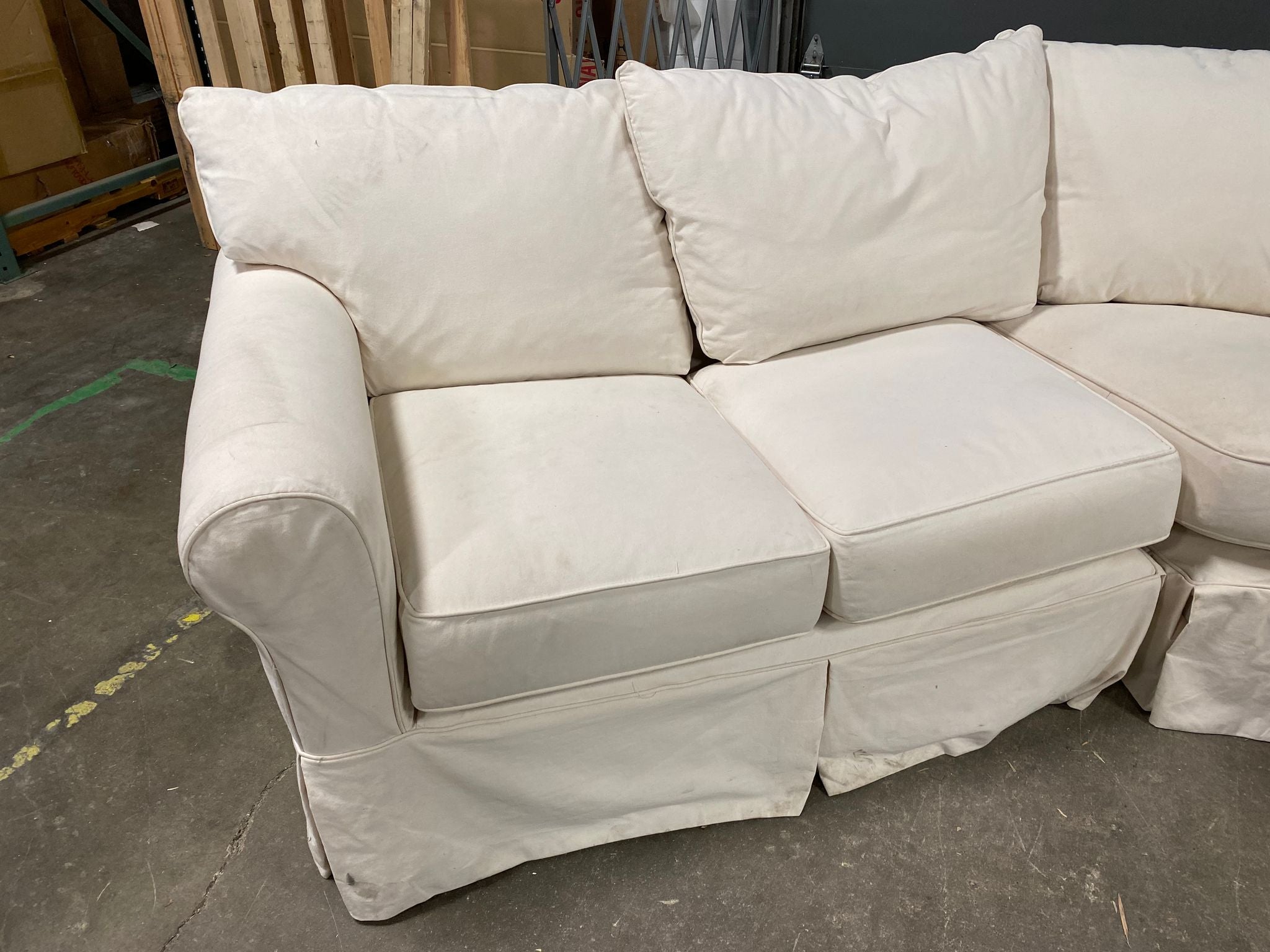 Bauer 102" Wide Cotton Corner Sectional *AS-IS*