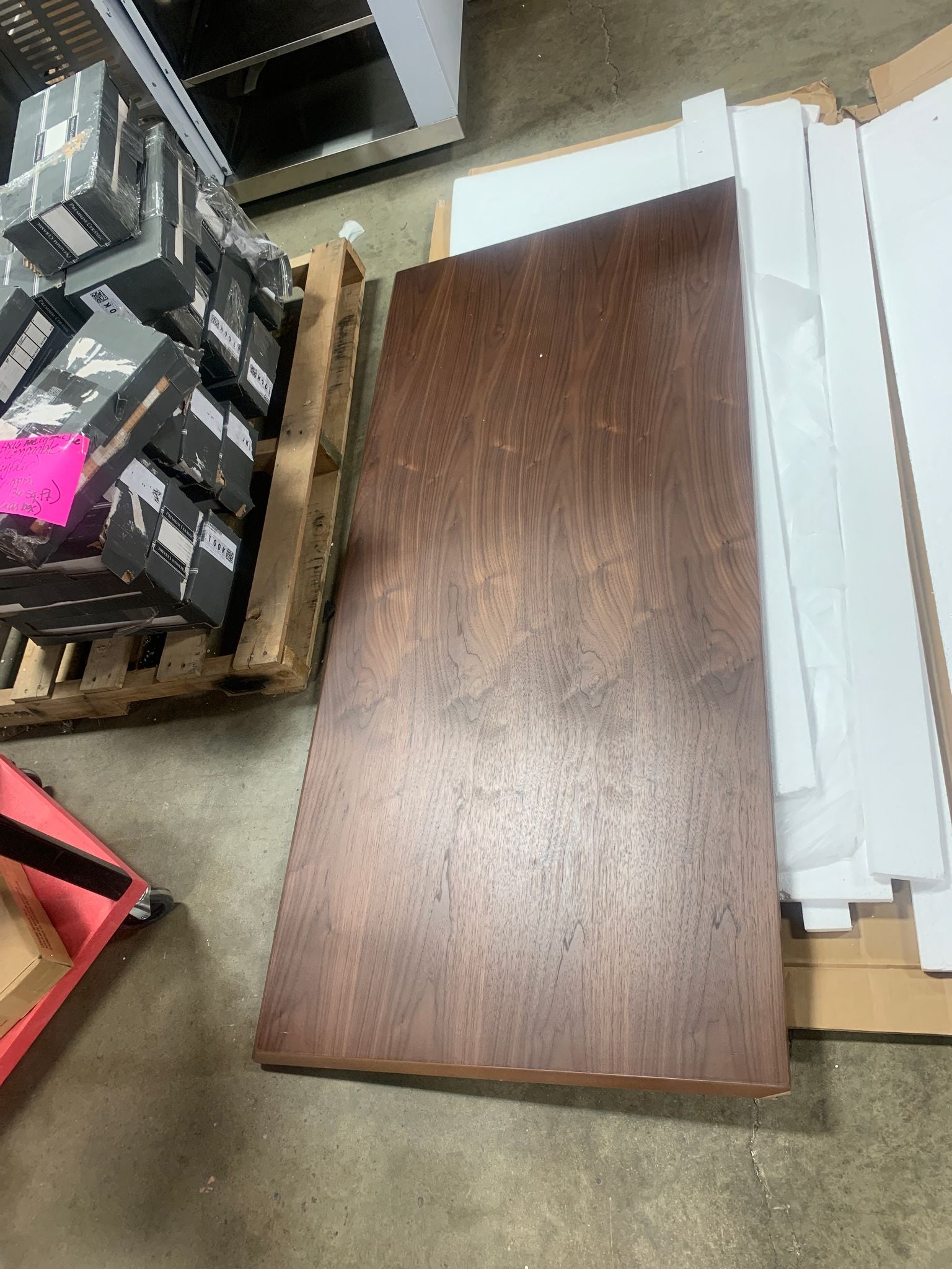 **DIY Special** Mid-Century Platform Headboard/Bed frame– Walnut KB425 (2 BOXES)