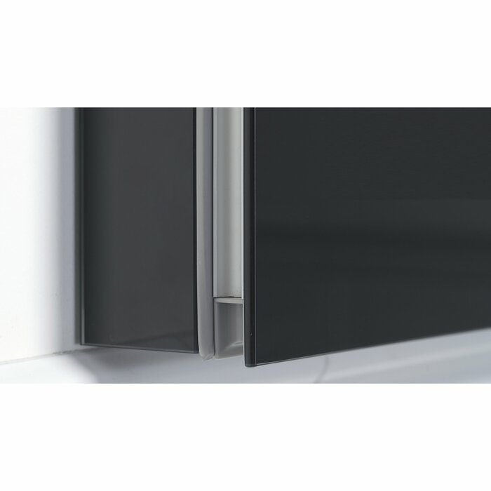 30" x 19.25" x 6" Silver M Series Recessed Framed Medicine Cabinet with 3 Adjustable Shelves and LED Lighting