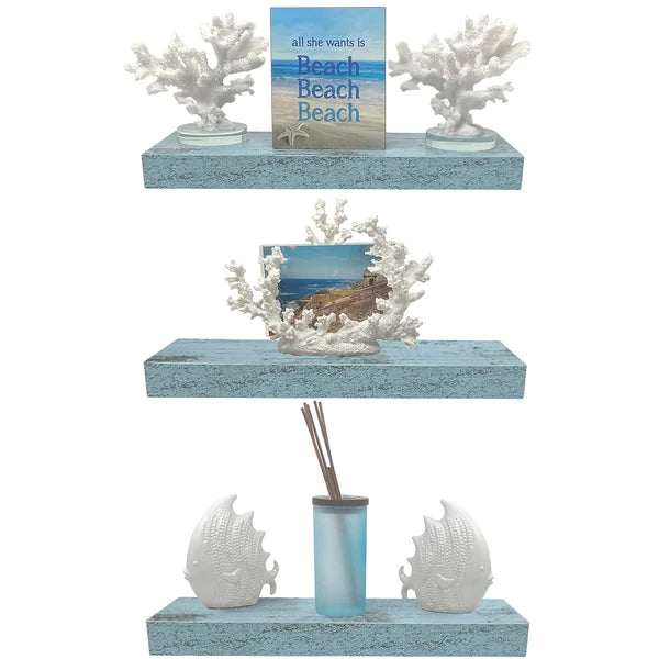 Blue Maguire 3 Piece Floating Shelf