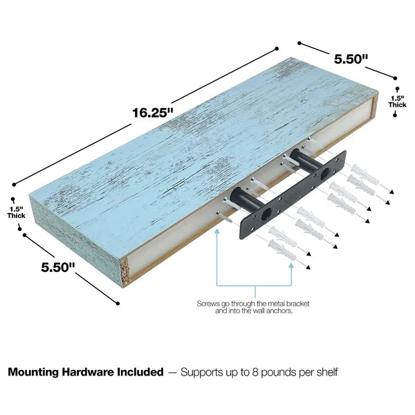 Blue Maguire 3 Piece Floating Shelf