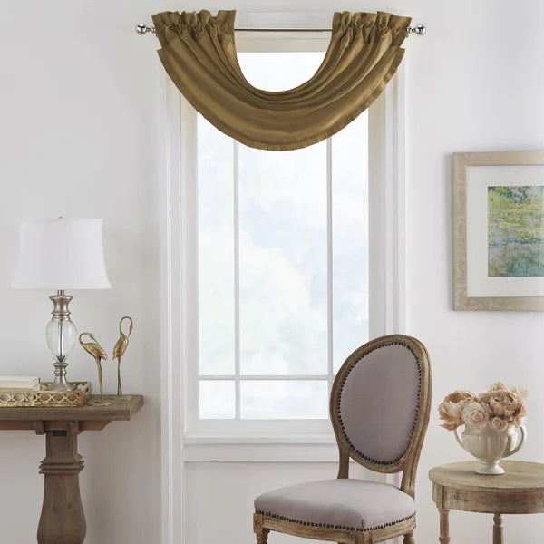 Gold Mahoe Solid Color Swag 52'' Window Valance