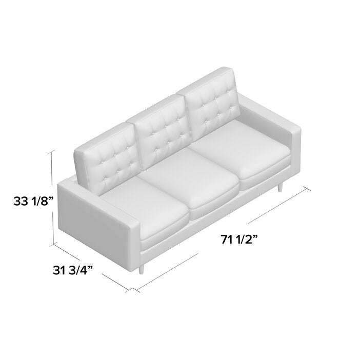 Maliana Velvet 71.5" Square Arm Sofa LX5678