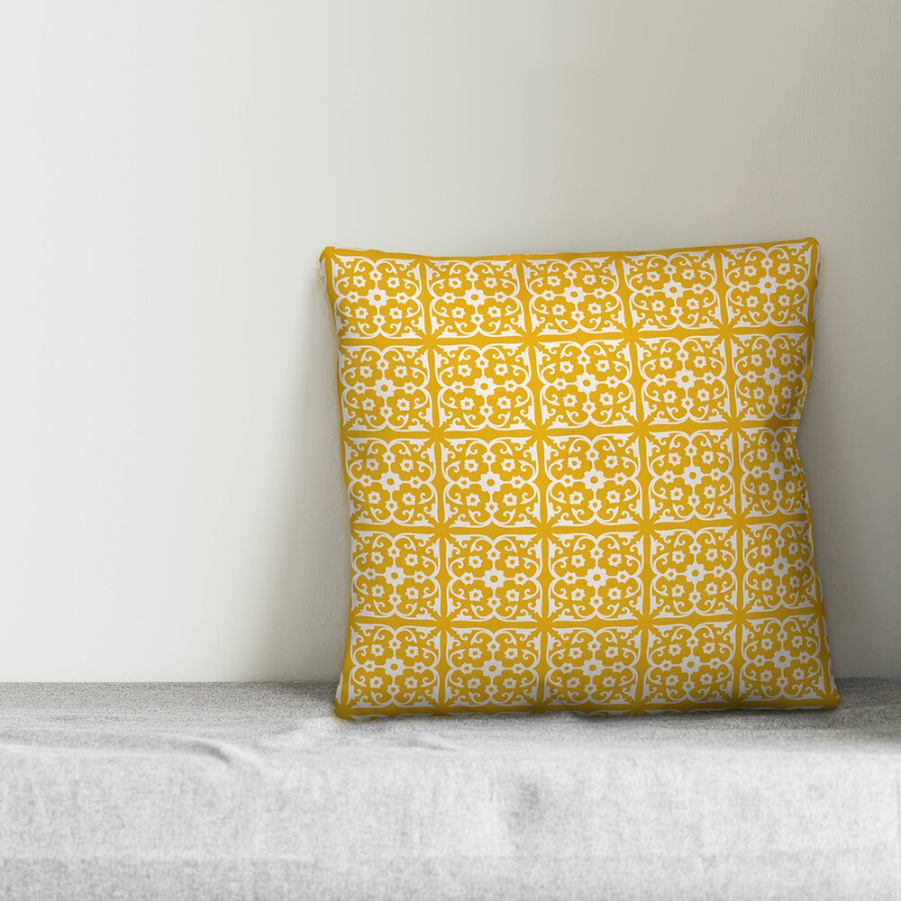 18" x 18" Yellow Manado Tile Throw Pillow LC731