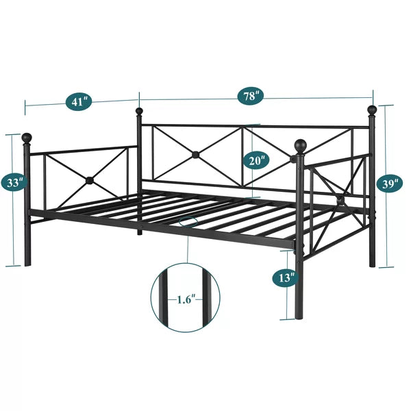 Black Manassas Twin Iron Daybed