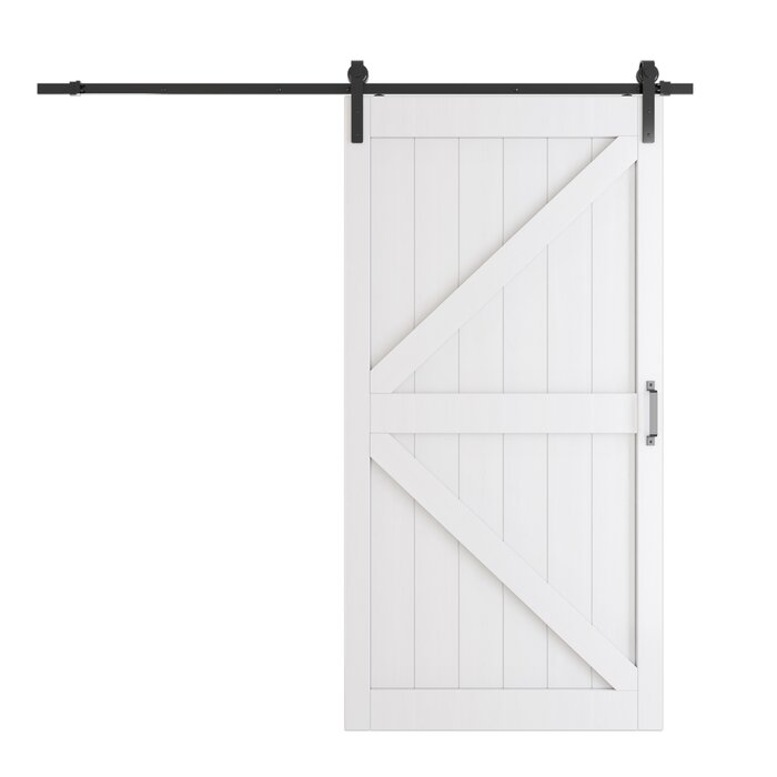 36'' x 84'' Manufactured Wood Rene Barn Door with Installation Hardware Kit