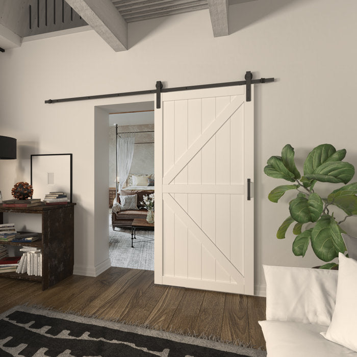 42'' x 84" Manufactured Wood Rene Barn Door with Installation Hardware Kit