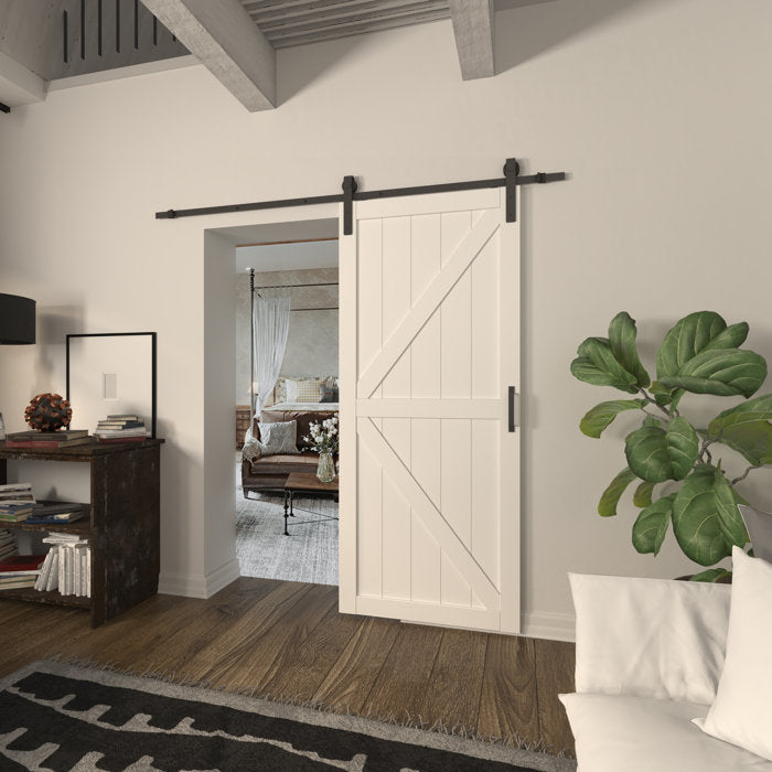 36'' x 84'' Manufactured Wood Rene Barn Door with Installation Hardware Kit