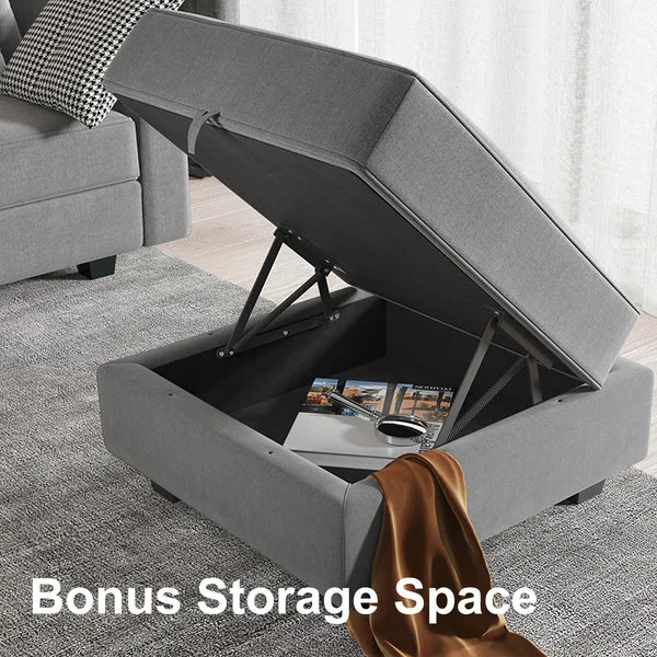 Manusite 25.6'' Wide Square Storage Ottoman with Storage