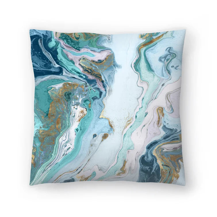 14" x 14" Marble Petroleum II Throw Pillow