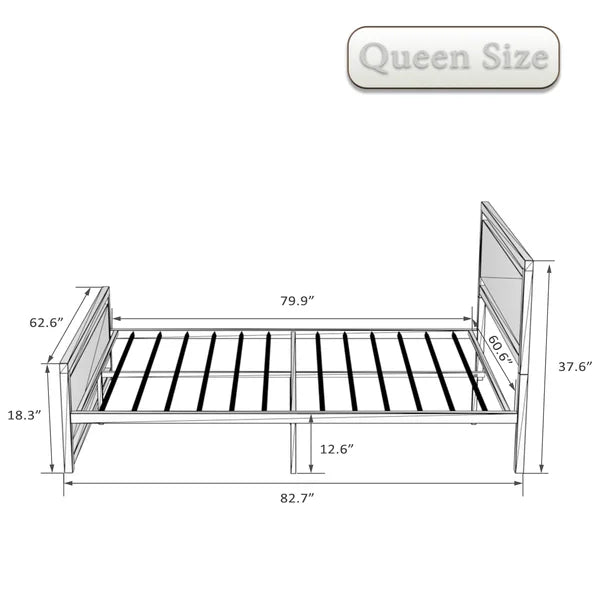 Queen Black Marilee Platform Bed
