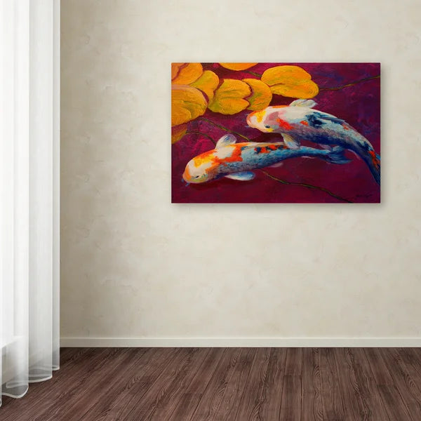 12" H x 19" W Marion Rose Fish by Marion Rose - Wrapped Canvas Painting