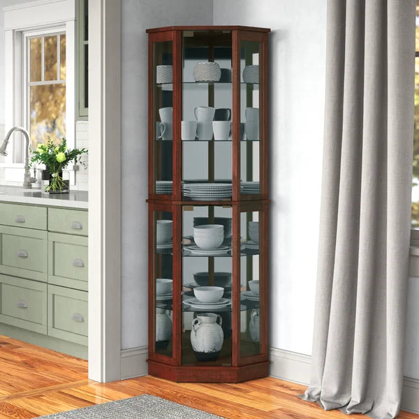 Maristow Mirrored Back Curio Cabinet with Lighting