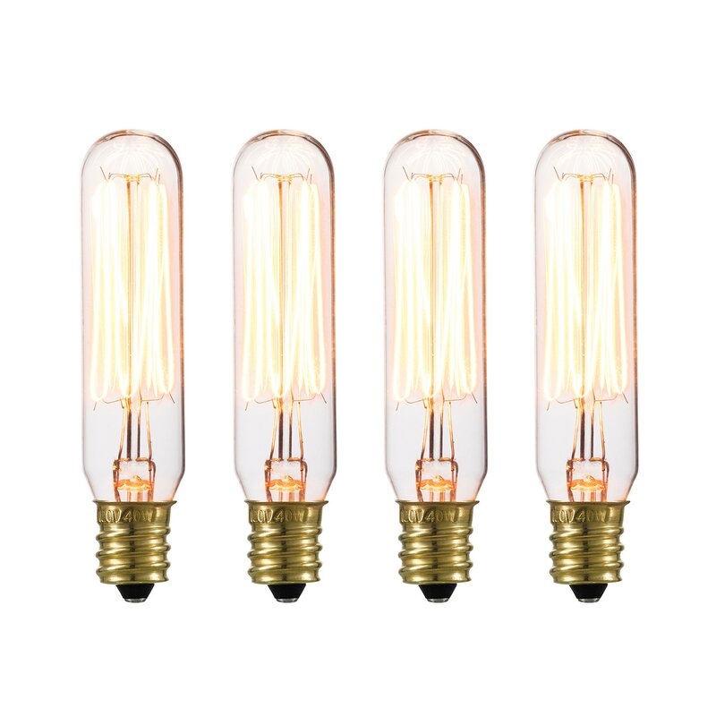 Marshall 40 Watt, T6 Incandescent Dimmable Light Bulb, E12/Candelabra (Set of 4) B111-VS366