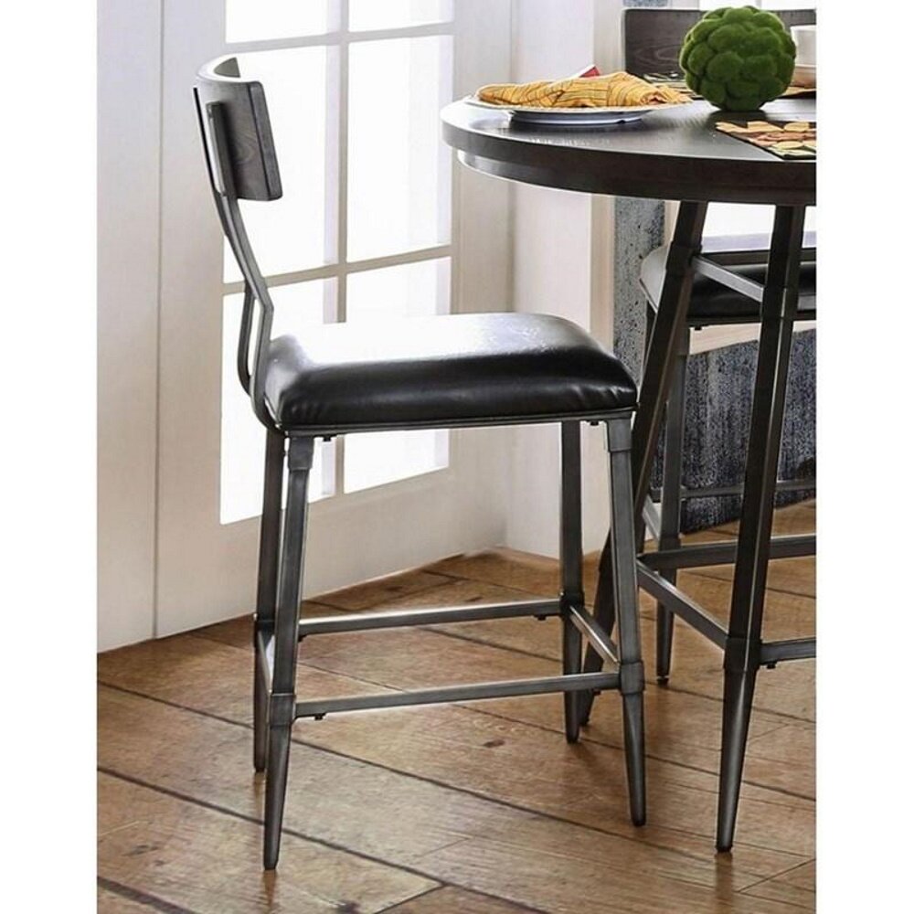 Martinez Counter Height  Leatherette 24" Bar Stool (Set of 2) CL327
