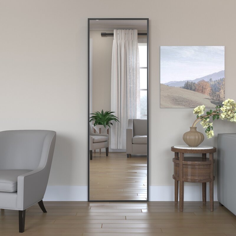 Black Martinsen Full Length Mirror 65"X22"x10 1/8"