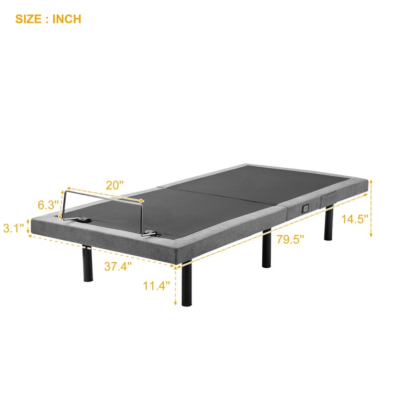 Twin XL Massaging Adjustable Bed with Wireless Remote CYB890