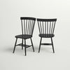 Black Matanna Solid Wood Windsor Back Side Chair (Set of 2)