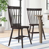 Black Matanna Solid Wood Windsor Back Side Chair (Set of 2)
