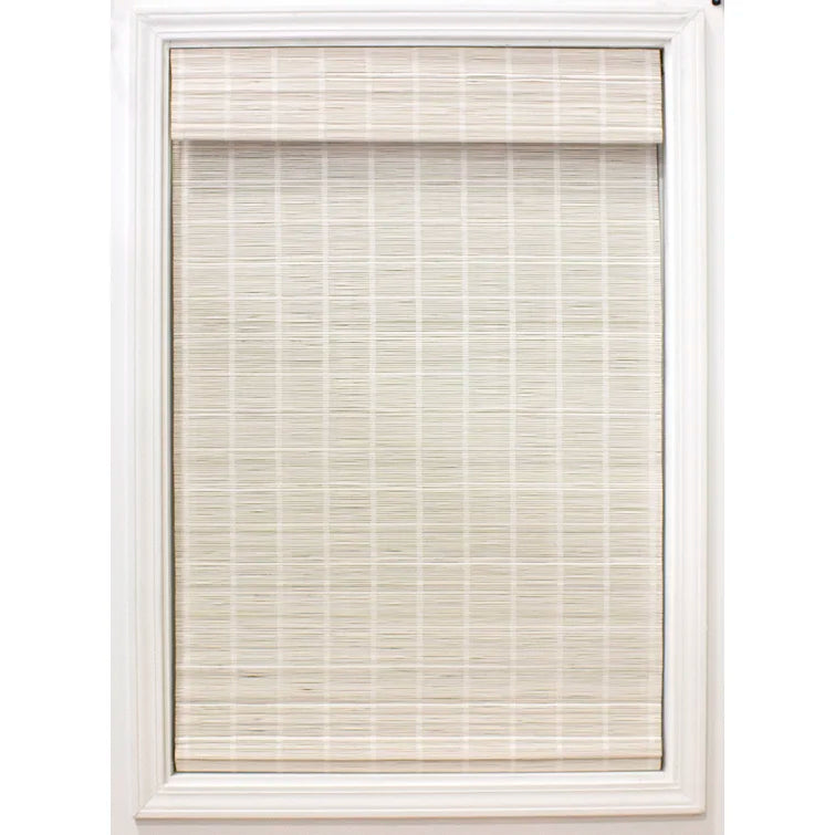 White Matchstick Semi-Sheer Roman Shade, 36"W x 64"L