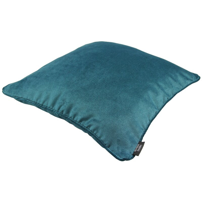 16.93" x 16.93" Teal Matt Square Velvet Pillow Cover