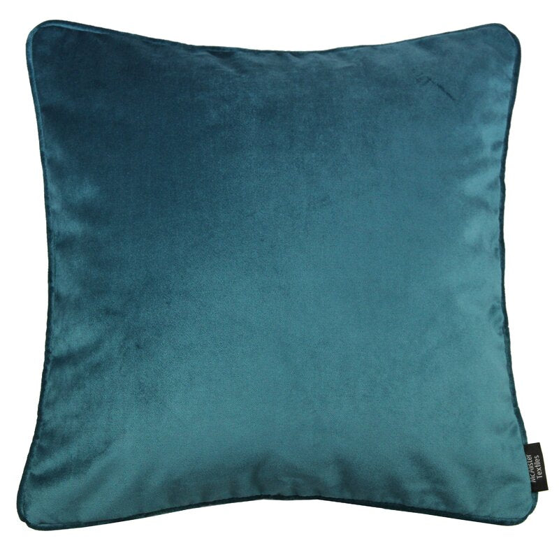16.93" x 16.93" Teal Matt Square Velvet Pillow Cover