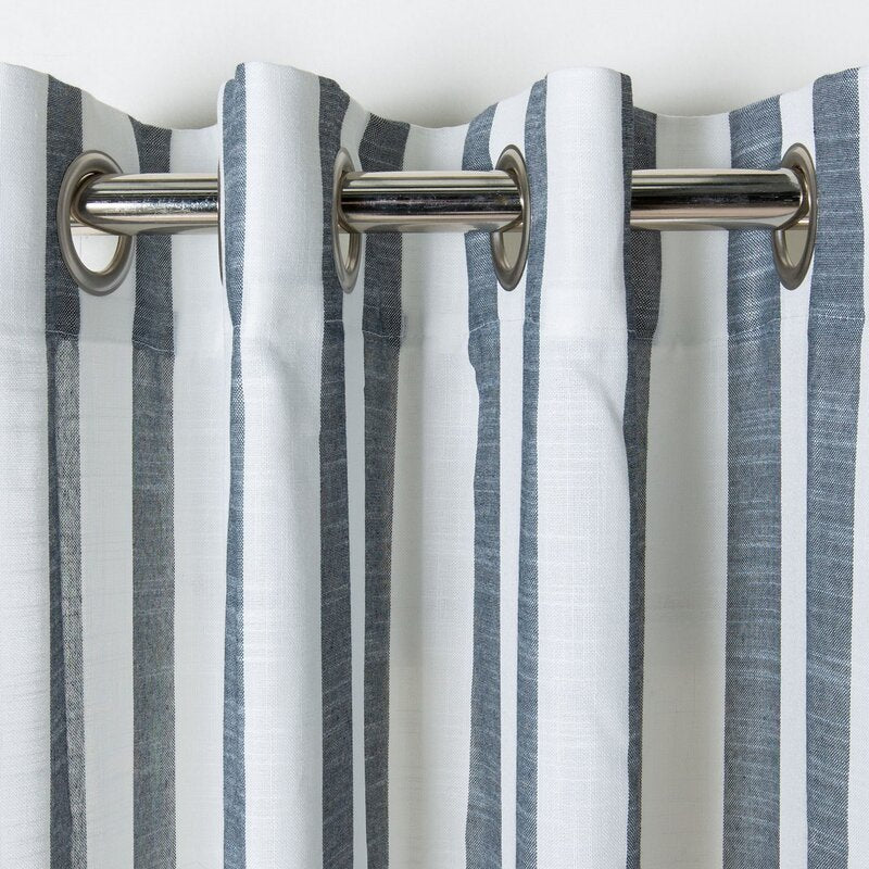Matt Striped Semi-Sheer Grommet Single Curtain Panel #CR1175
