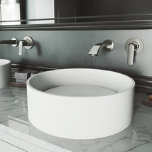 Load image into Gallery viewer, VG04016 Matte Stone White Circular Vessel Bathroom Sink  # 9012
