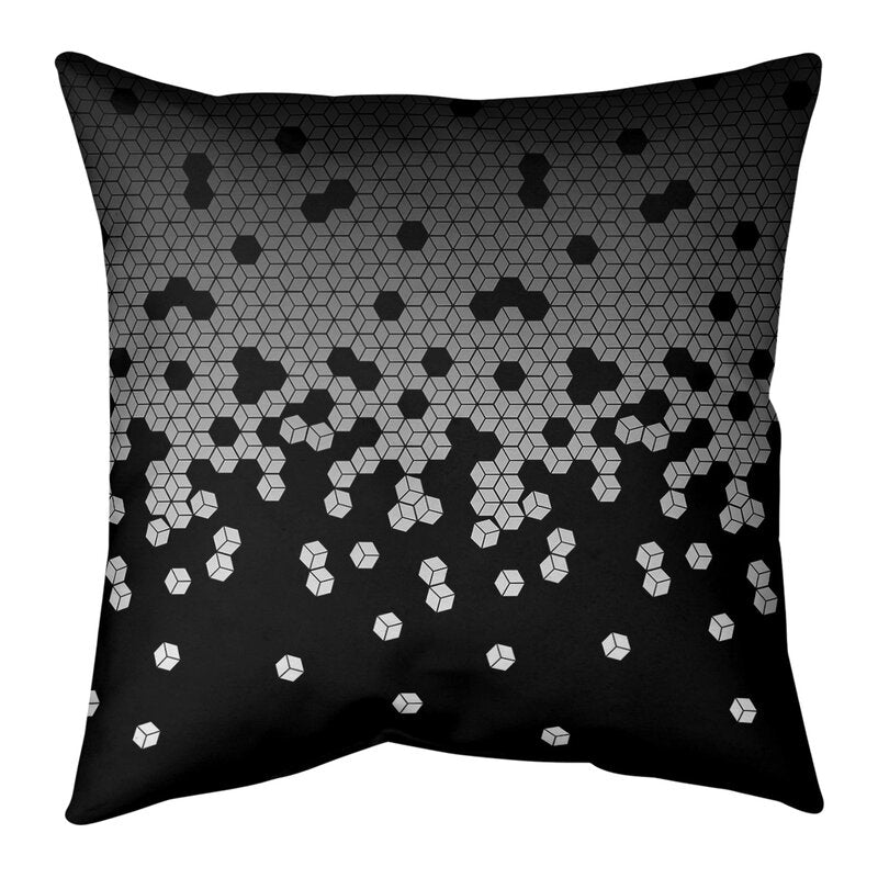 20" x 20" Gray Mcguigan Tumbling Cube Indoor/Outdoor Throw Pillow