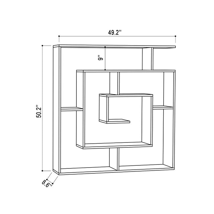 Mckibben 51" x 49" Geometric Bookcase EJ319