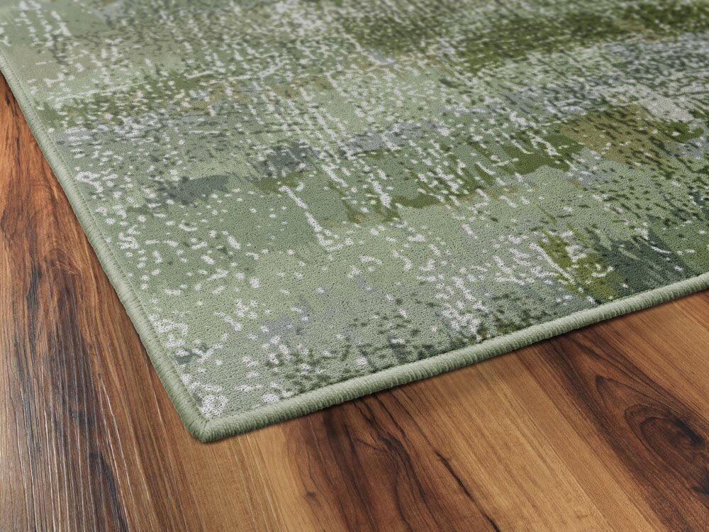 Medfield Greenery Vintage Abstract Green Area Rug - 3'4" x 5' (#K2041)