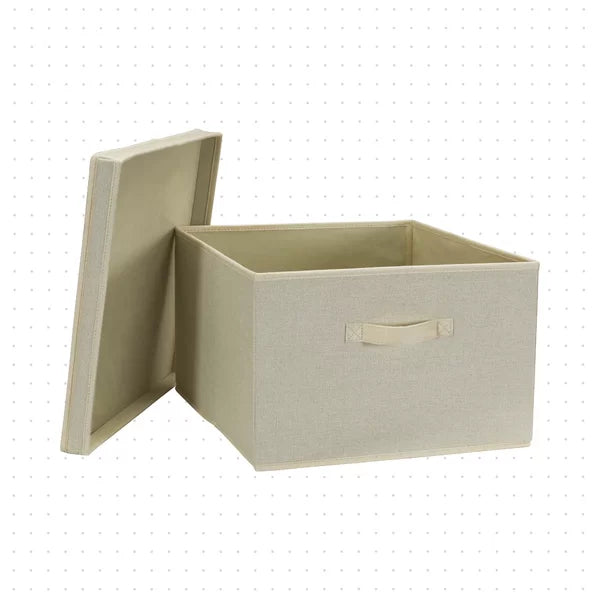 6" H x 10" W x 11" D Cream Medium Fabric Box (Set of 2)